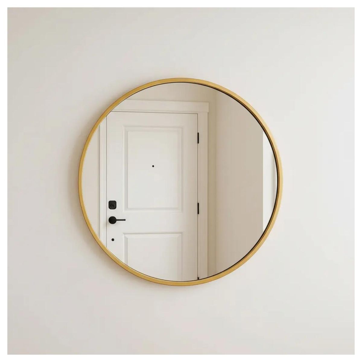 GENERICO - Espejo Redondo 60x60 Cm Dorado Diseño Moderno Minimalista