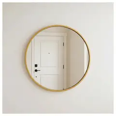 GENERICO - Espejo Redondo 60x60 Cm Dorado Diseño Moderno Minimalista