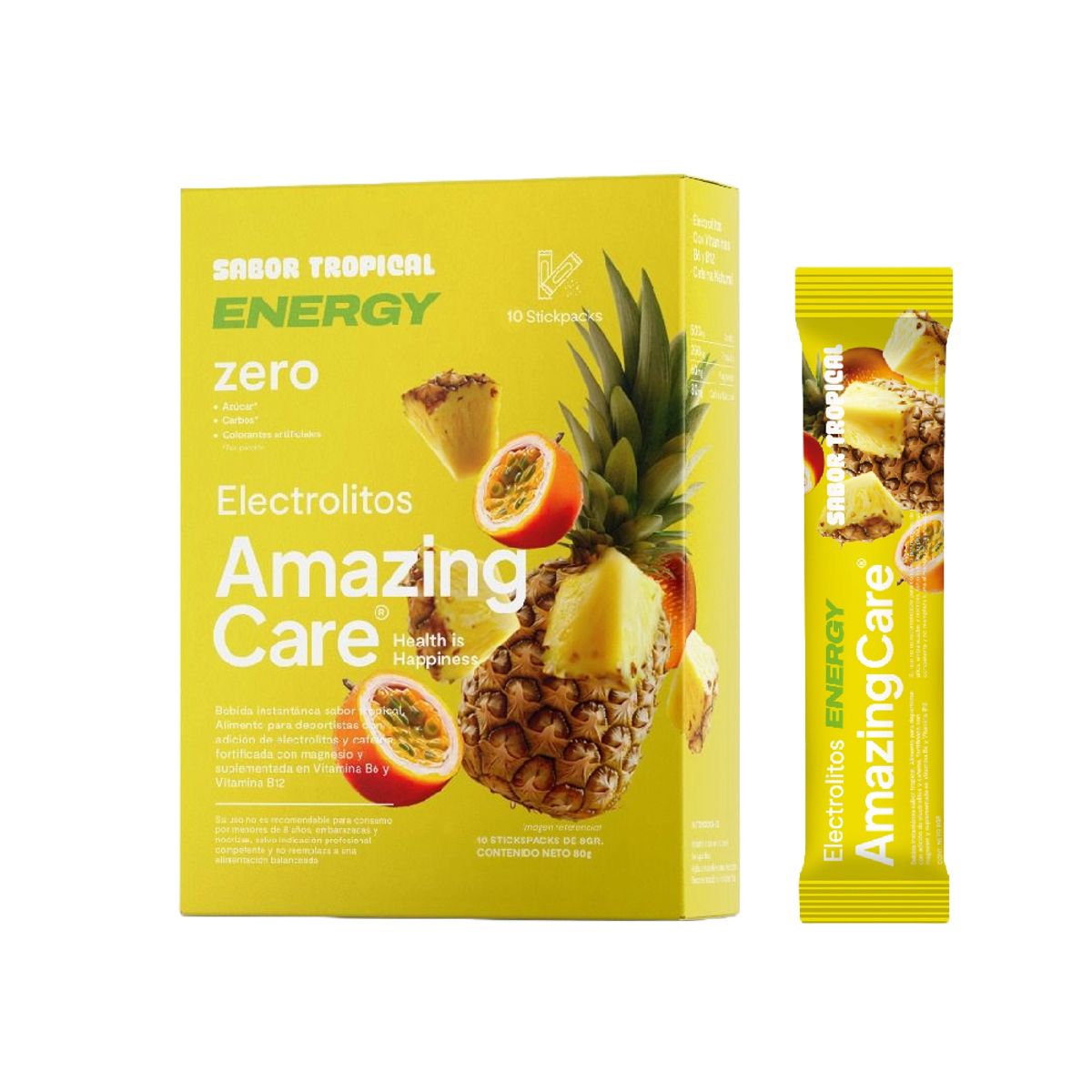 AMAZING CARE - Electrolitos Energy Amazing Care Tropical Bebida Hidratante 10 Sticks