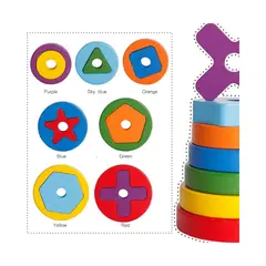 GENERICO - Torre De Arcoíris De Figuras Geométricas Para Niños