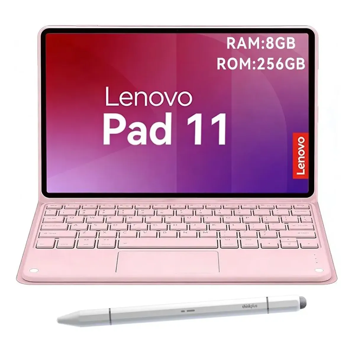 LENOVO - Tablet Lenovo Pad 11 2025 8+256GB 11 WIFI 2.5K-Gris+Teclado Rosa+Lápiz táctil