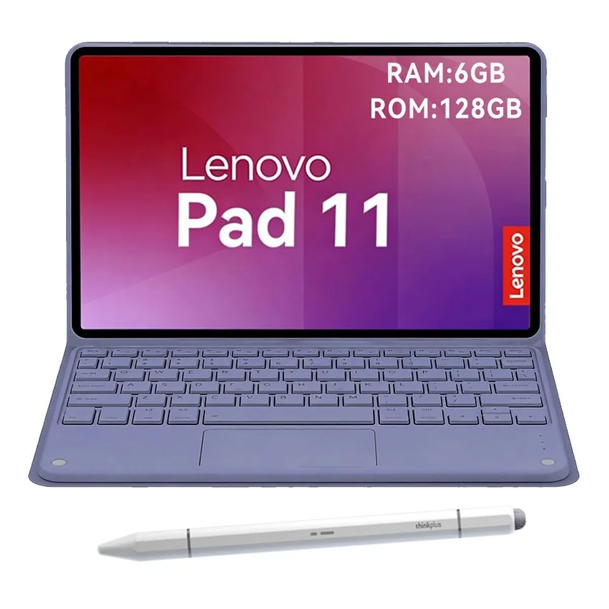 LENOVO - Tablet Lenovo Pad 11 2025 6+128GB 11 WIFI 2.5K-Azul+Teclado Púrpura+Lápiz táctil
