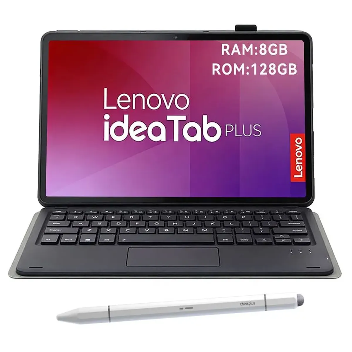LENOVO - Tablet Lenovo Idea Tab Plus 8GB+128GB WiFi 12.1 Gris+Teclado Negro+Lápiz táctil