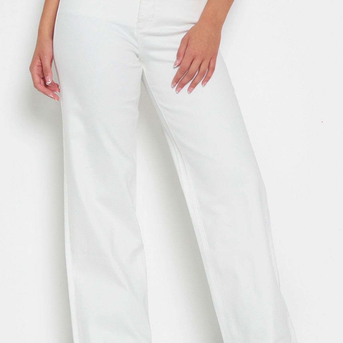 WADOS - JEANS MUJER COLOR WIDE LEG TIRO ALTO PRETINA BASICA 1 BOTON