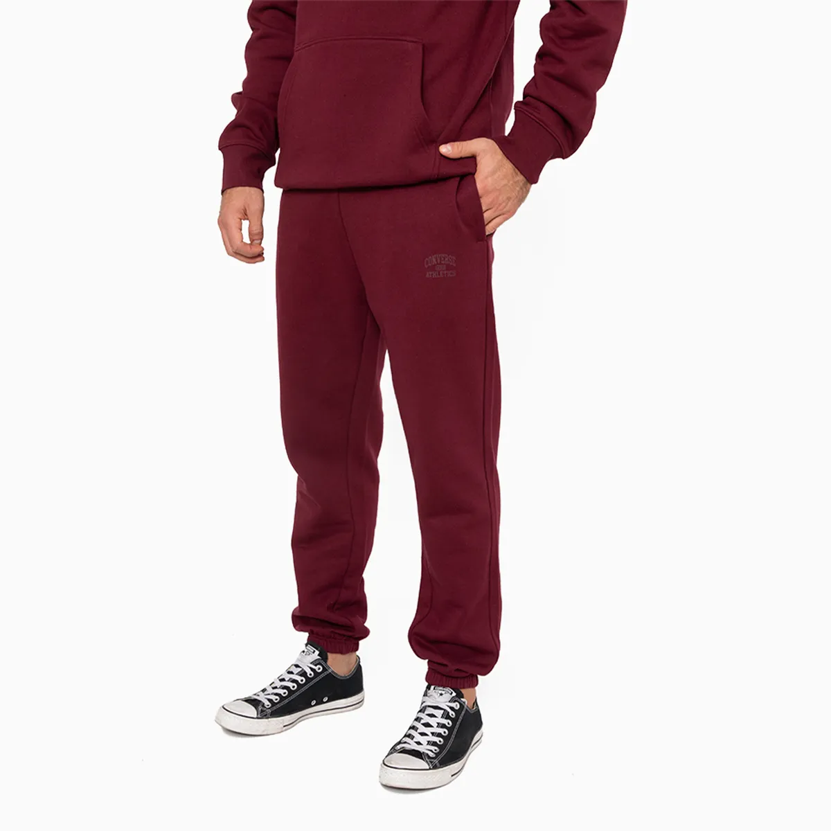CONVERSE - Pantalón Converse Basic Hombre Burdeo