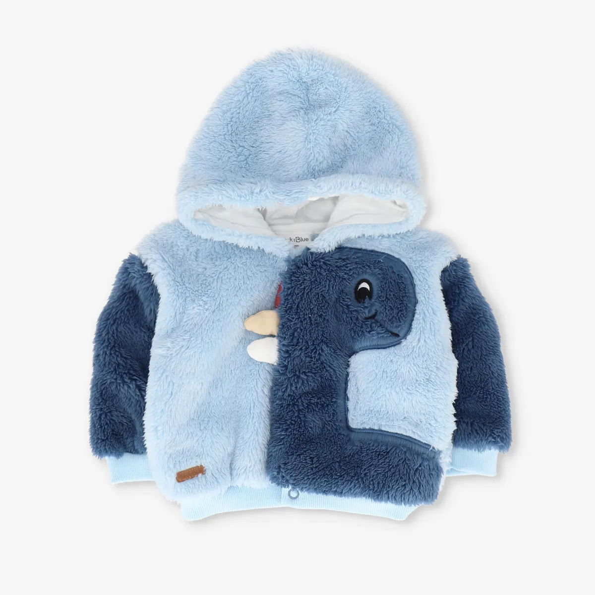 BLACK AND BLUE - Buzo recién nacido sherpa celeste Black and blue