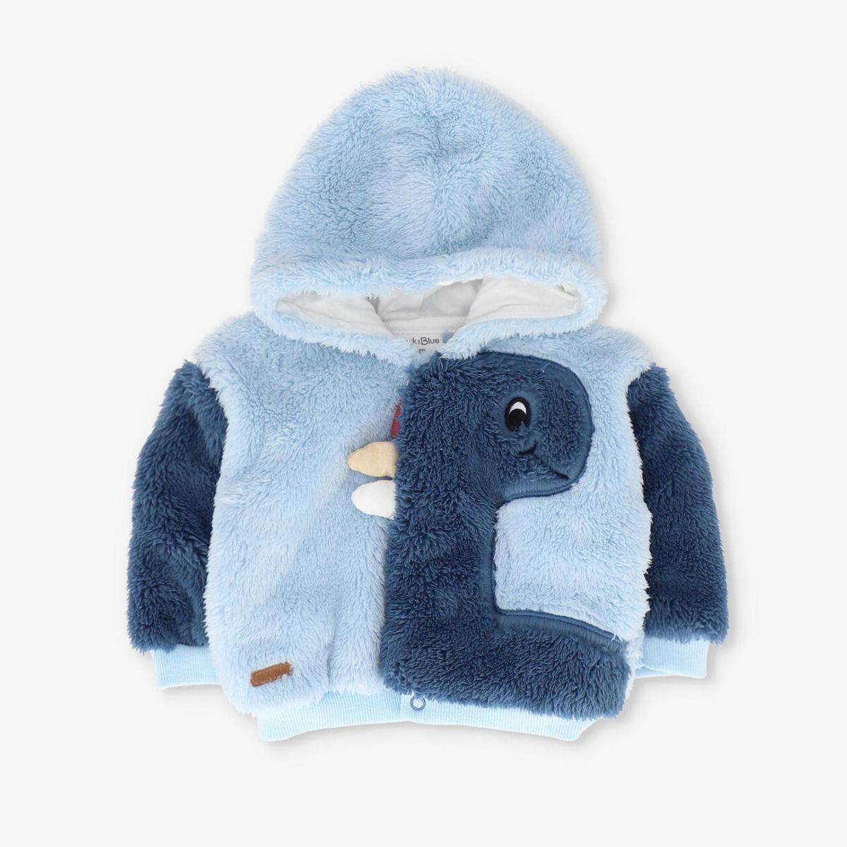 BLACK AND BLUE - Buzo recién nacido sherpa celeste Black and blue
