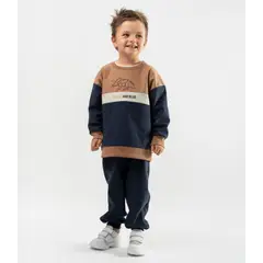 BLACK AND BLUE - Buzo niño con dinosaurio camel