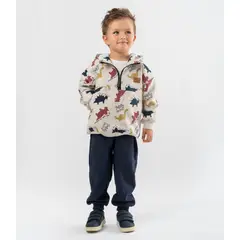 BLACK AND BLUE - Buzo niño con dinosaurios crudo