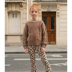 LIMONADA - Conjunto niña animal print camel