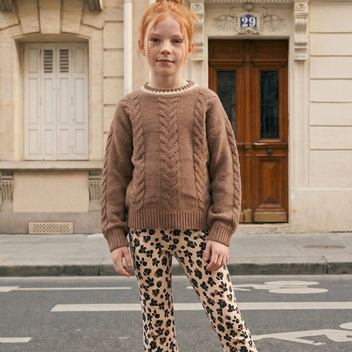 LIMONADA - Conjunto niña animal print camel Limonada