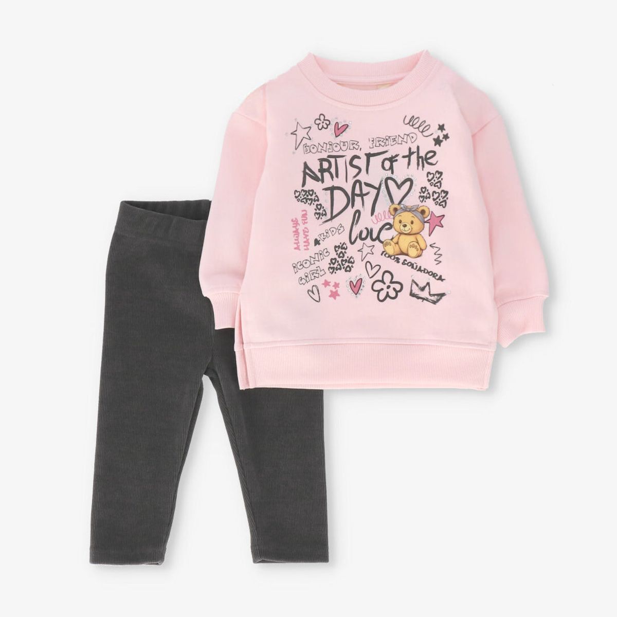 4KIDS - Conjunto bebé grafiti rosado 4 Kids