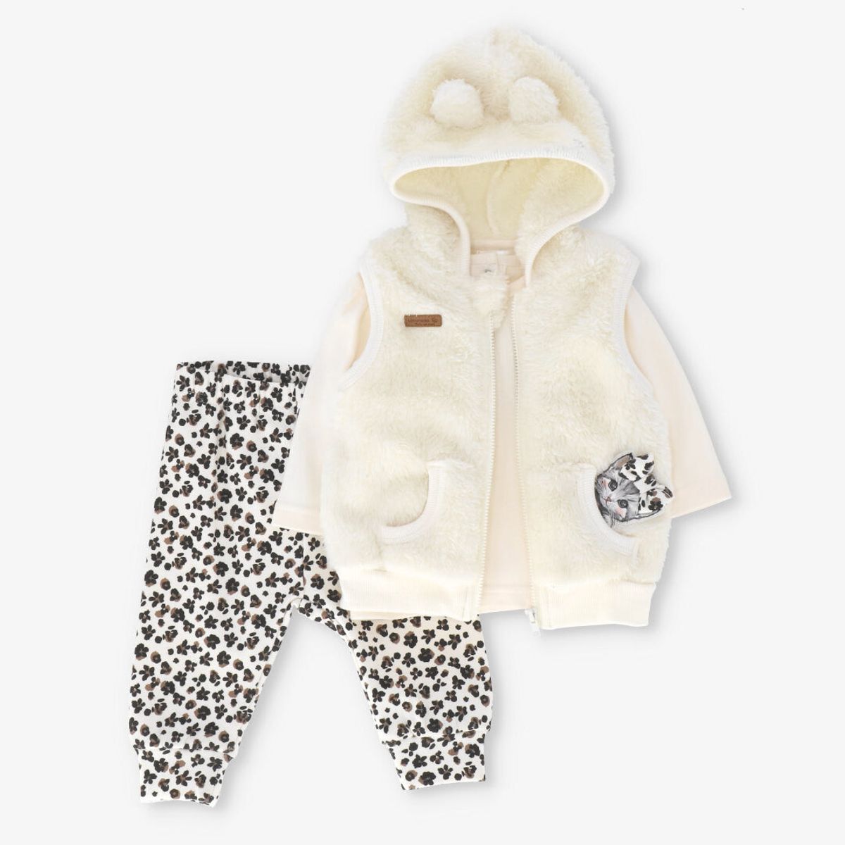 LIMONADA - Conjunto recién nacida animal print crudo Limonada