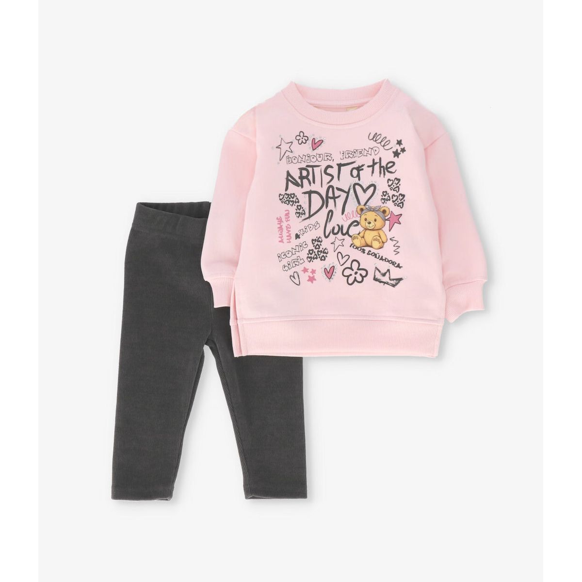 4KIDS - Conjunto bebé grafiti rosado 4 Kids