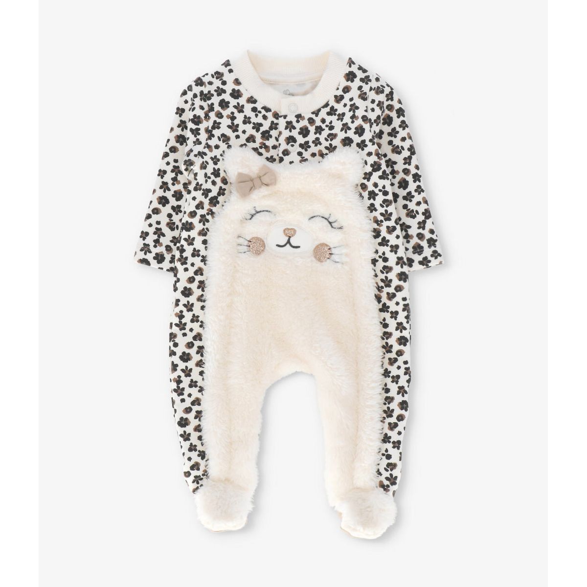 LIMONADA - Enterito recién nacida animal print negro Limonada
