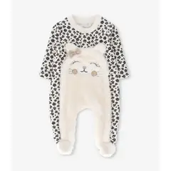 LIMONADA - Enterito recién nacida animal print negro