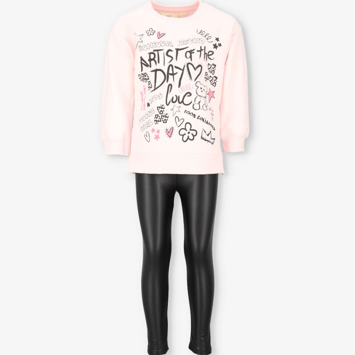 4KIDS - Conjunto niña grafiti rosado 4 Kids