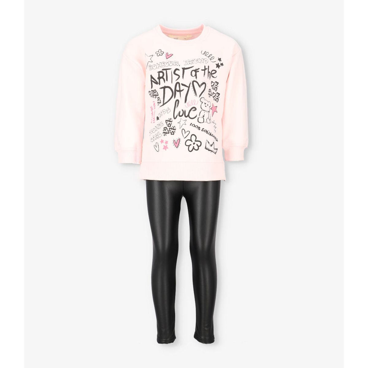 4KIDS - Conjunto niña grafiti rosado 4 Kids