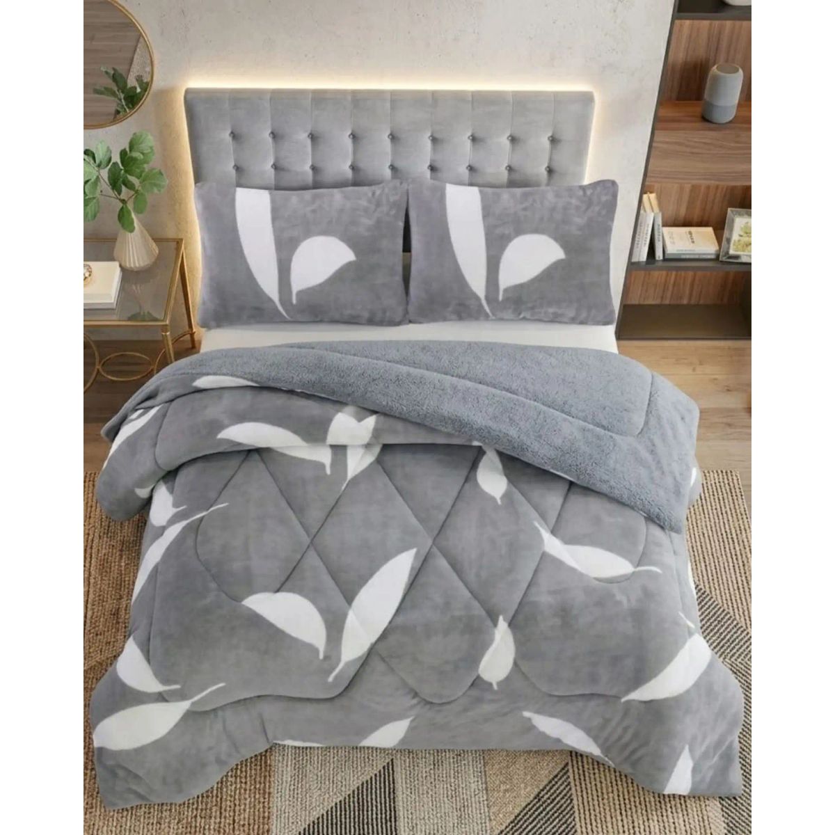 GENERICO - Cubrecama con Sherpa Ultra Soft Invierno Termico Plaza y Media02