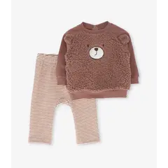 4KIDS - Conjunto recién nacido sherpa café 4 Kids