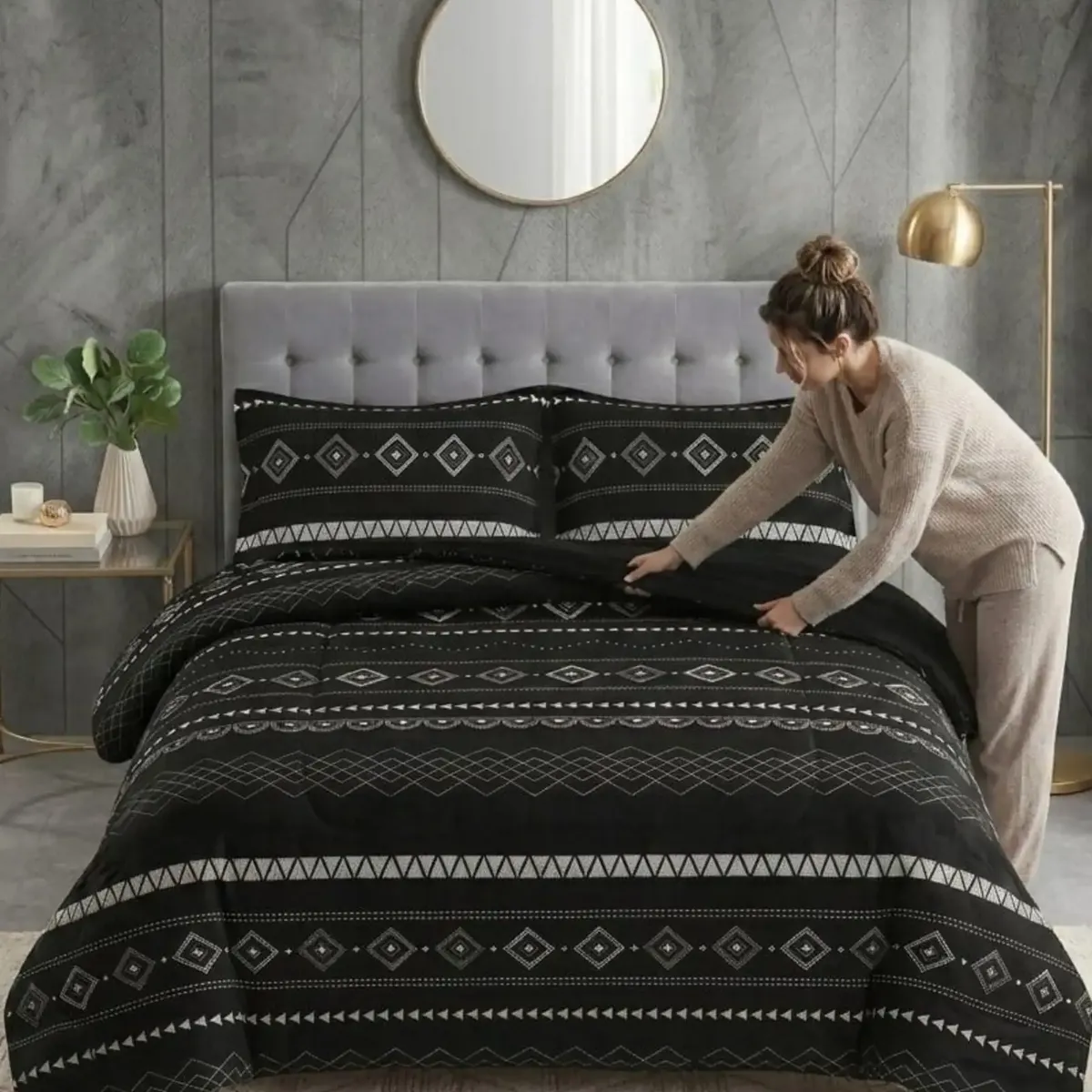 GENERICO - Cubrecama con Sherpa Ultra Soft Invierno Termico Plaza y Media14