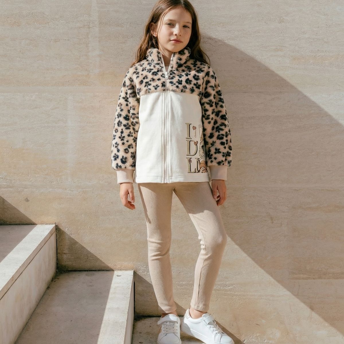LIMONADA - Conjunto niña animal print beige Limonada