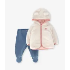 4KIDS - Conjunto recién nacida sherpa beige 4 Kids