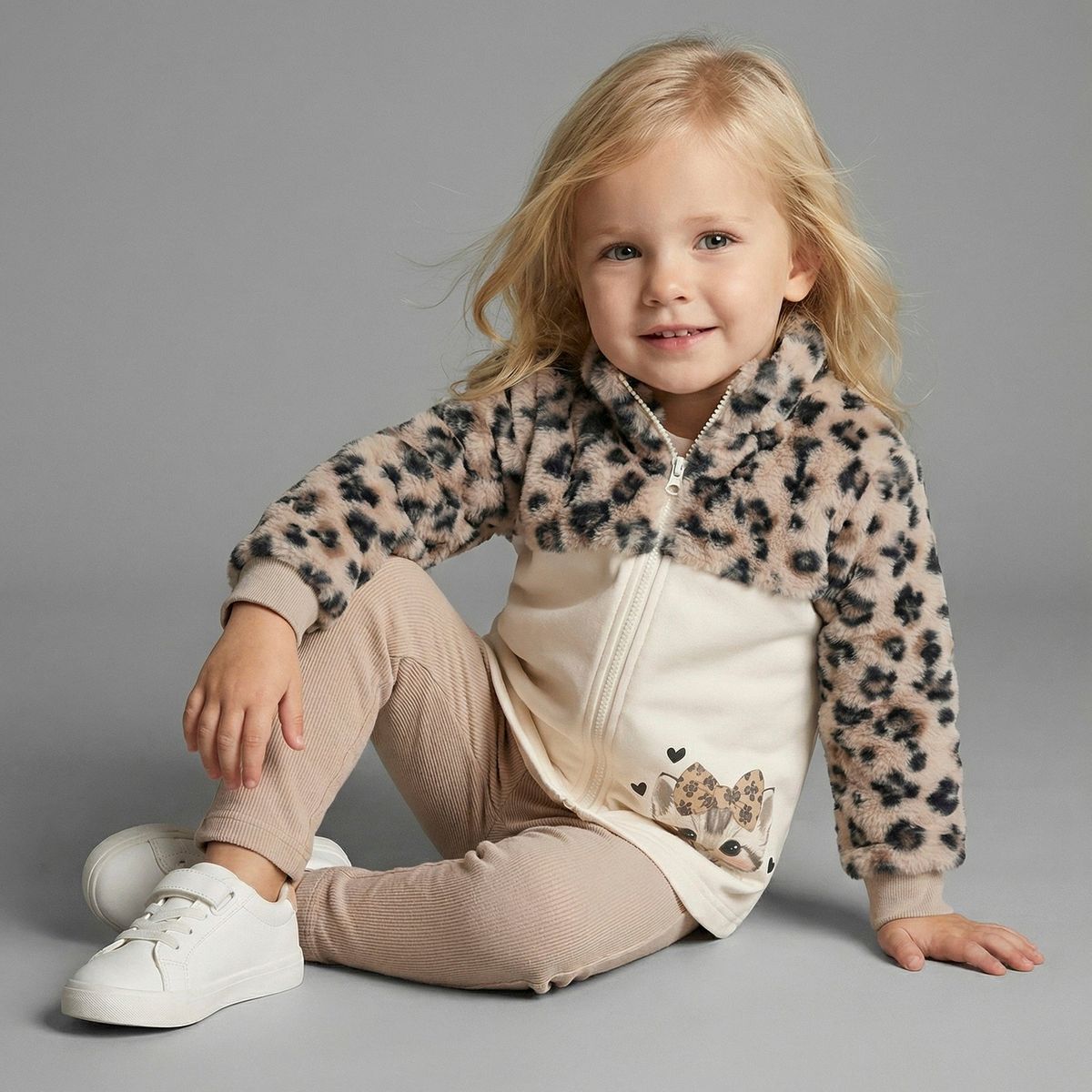 LIMONADA - Conjunto bebé animal print beige Limonada