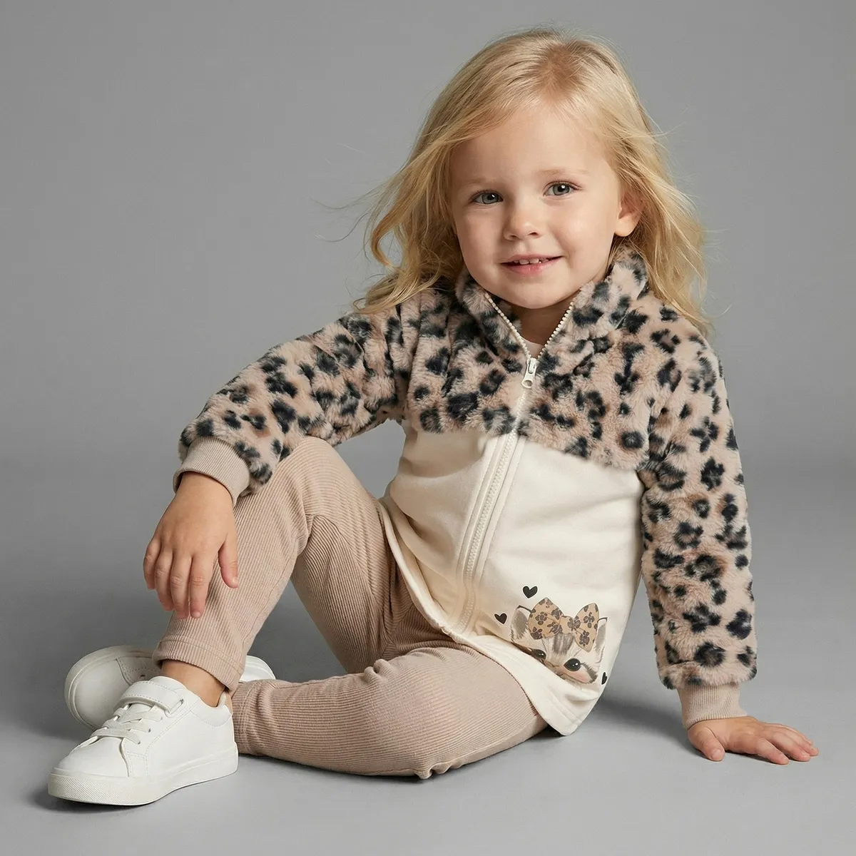 LIMONADA - Conjunto bebé animal print beige Limonada