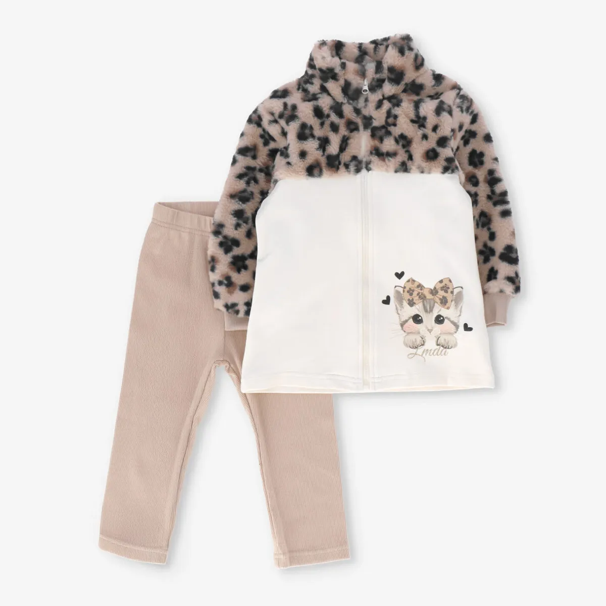 LIMONADA - Conjunto bebé animal print beige Limonada