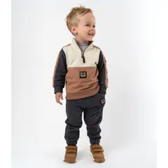4KIDS - Buzo bebé medio cierre camel 4 Kids