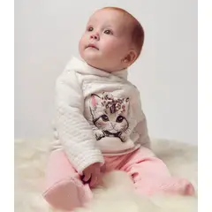 LIMONADA - Conjunto recién nacida con gatito rosado