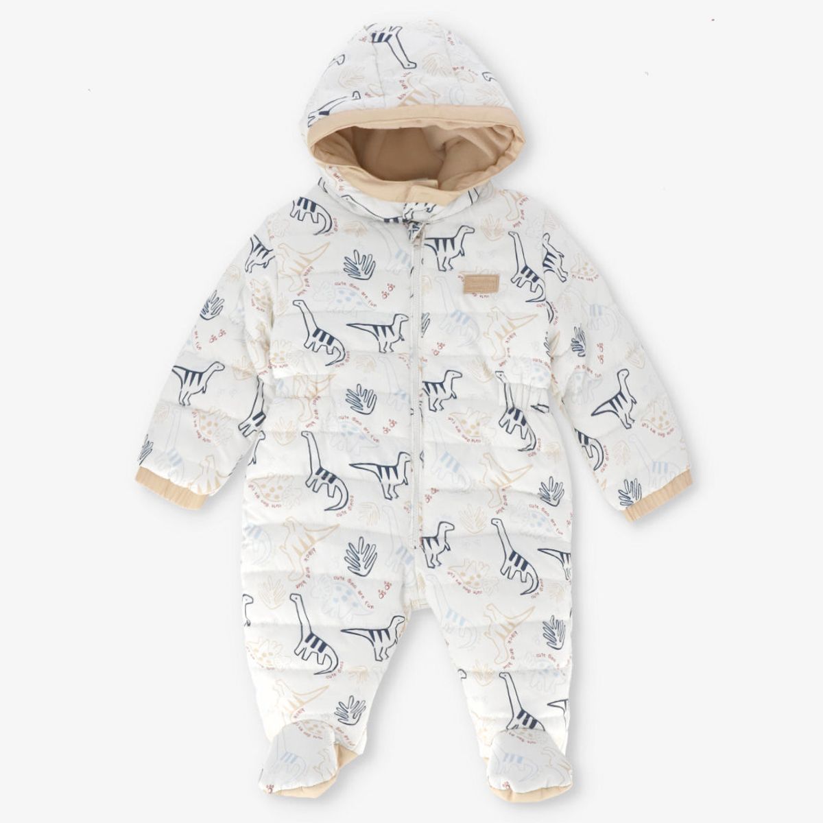 BLACK AND BLUE - Saquito recién nacido parka crudo Black and blue