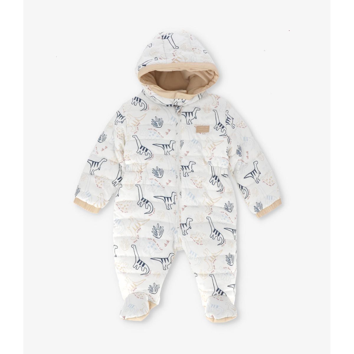 BLACK AND BLUE - Saquito recién nacido parka crudo Black and blue