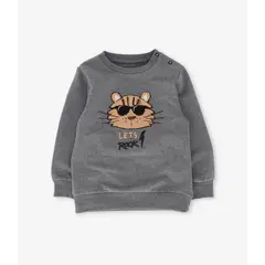 4KIDS - Polerón bebé lets rock gris 4 Kids