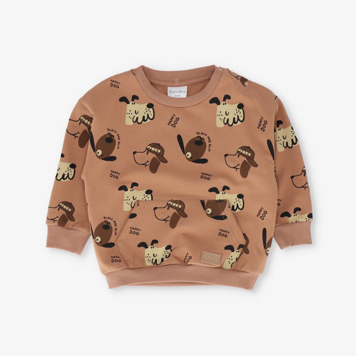 BLACK AND BLUE - Polerón bebé good vibes camel Black and blue