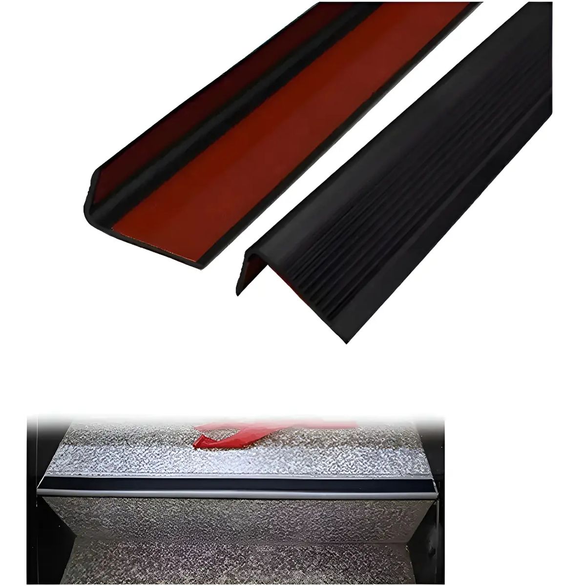 GENERICO - Gradas De Escala Nariz De Grada Goma Negro 5x2.5cm 3 Metros