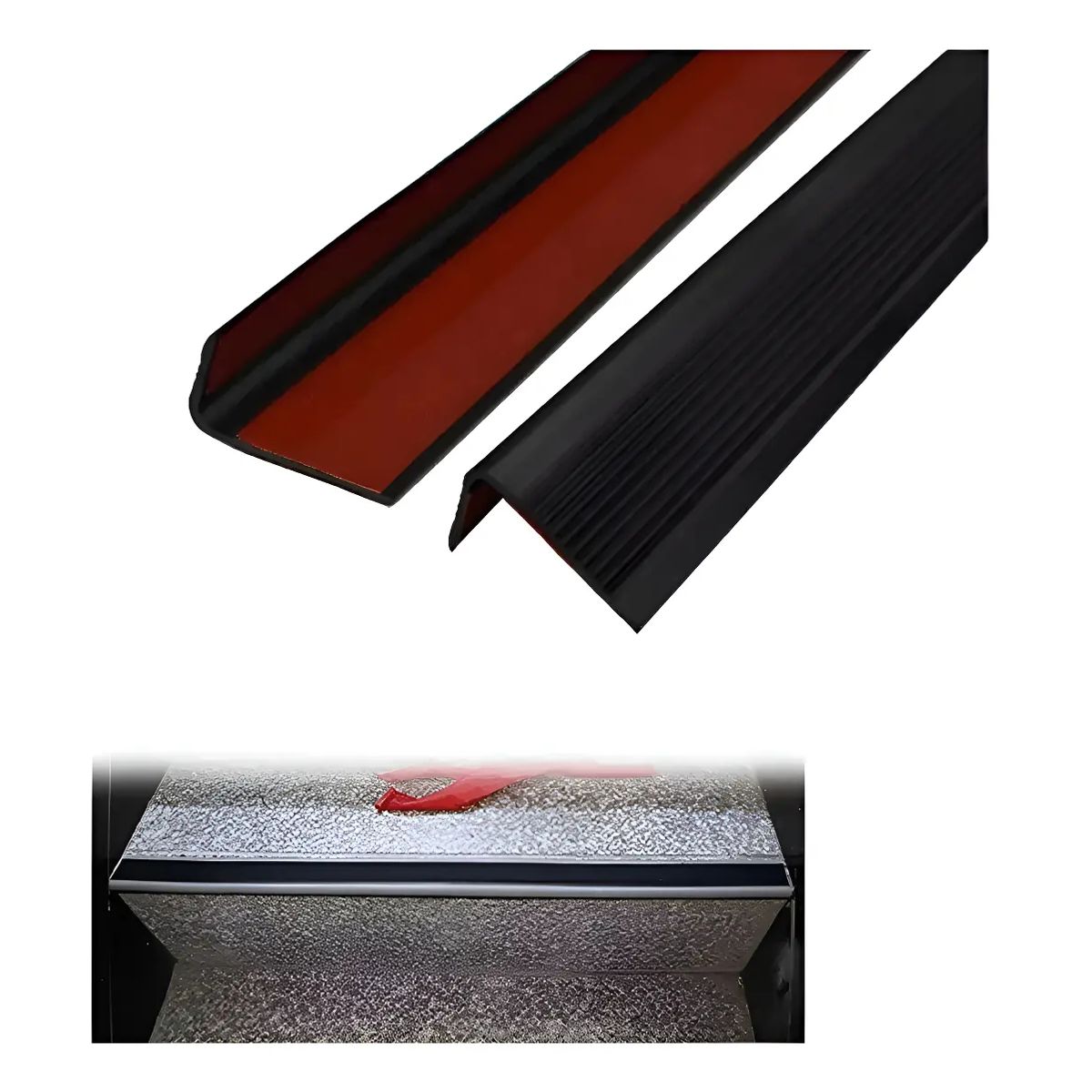 GENERICO - Gradas De Escala Nariz De Grada Goma Negro 5x2.5cm 3 Metros