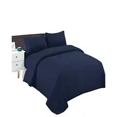GENERICO - SET DE SABANAS POLAR 2 PLAZAS AZUL MARINO