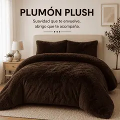 GENERICO - Plumón Peludo Sherpa Café Ultra Suave Abrigo Invierno Premium