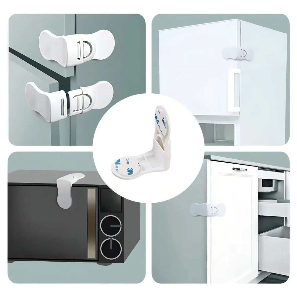 GENERICO - Seguros Multipropósito Hogar En L Para Puertas Cajones Pack 10 Unidades