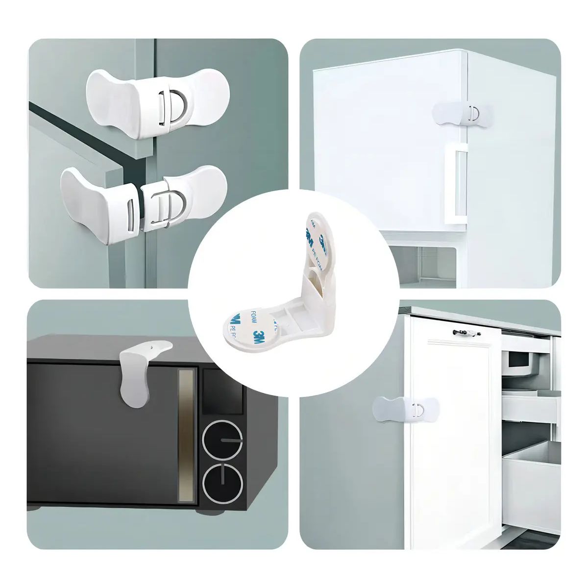 GENERICO - Seguros Multipropósito Hogar En L Para Puertas Cajones Pack 10 Unidades