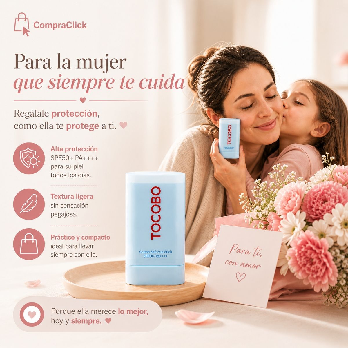 TOCOBO - Bloqueador Solar Coreano Tocobo Cotton Soft Sun Stick SPF50+