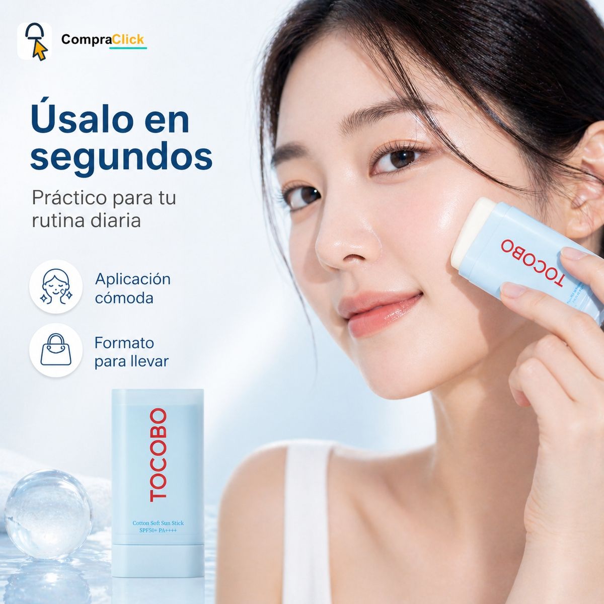 TOCOBO - Bloqueador Solar Coreano Tocobo Cotton Soft Sun Stick SPF50+