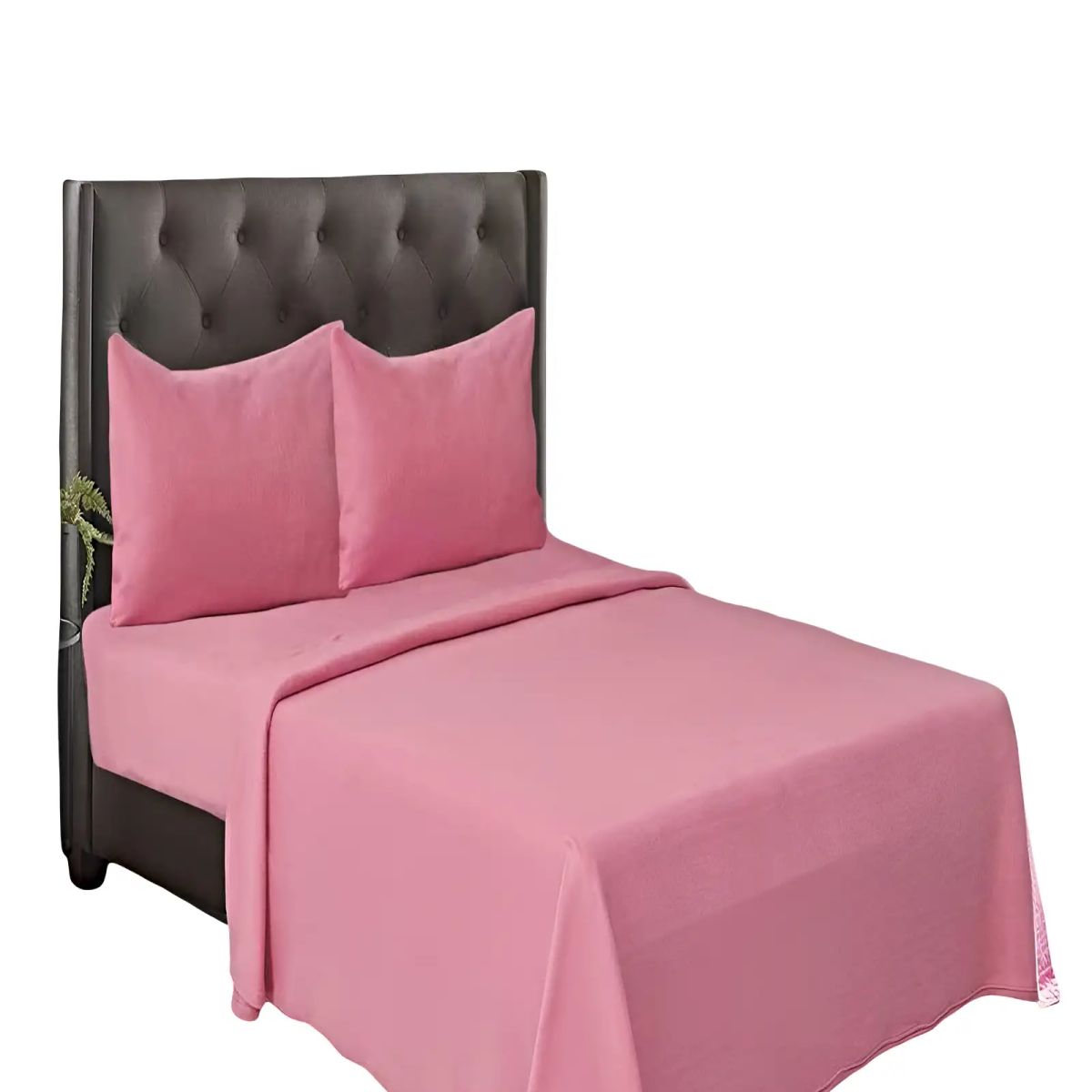 GENERICO - JUEGO DE SABANAS POLAR 2 PLAZAS ROSA