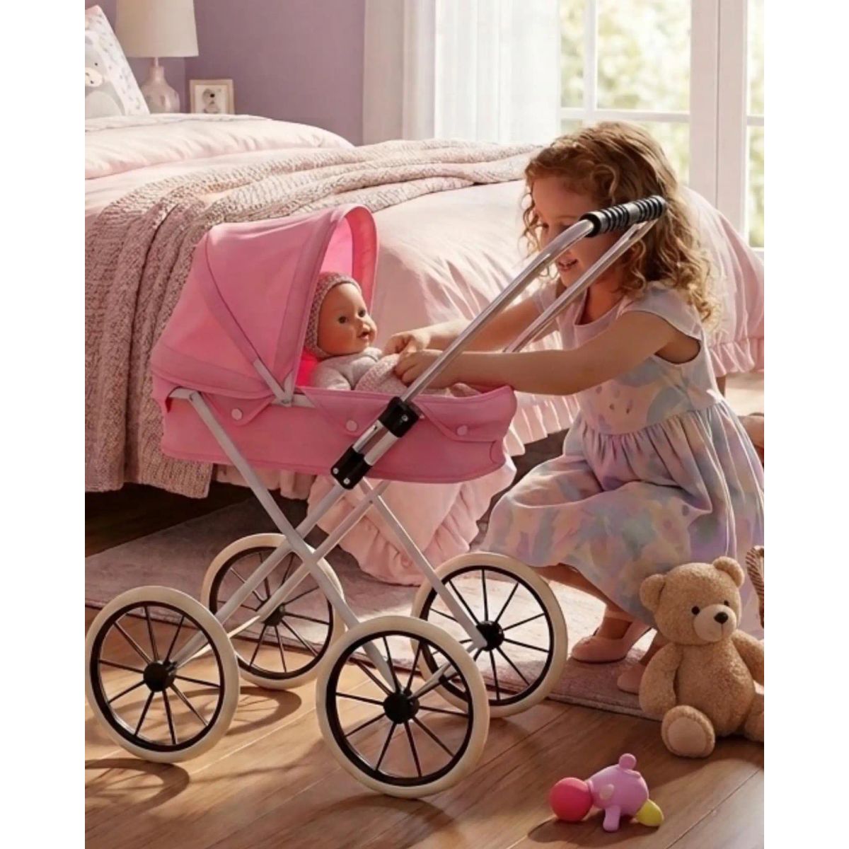 GENERICO - Coche de Muñecas infantil Estilo Clásico y Funcional06