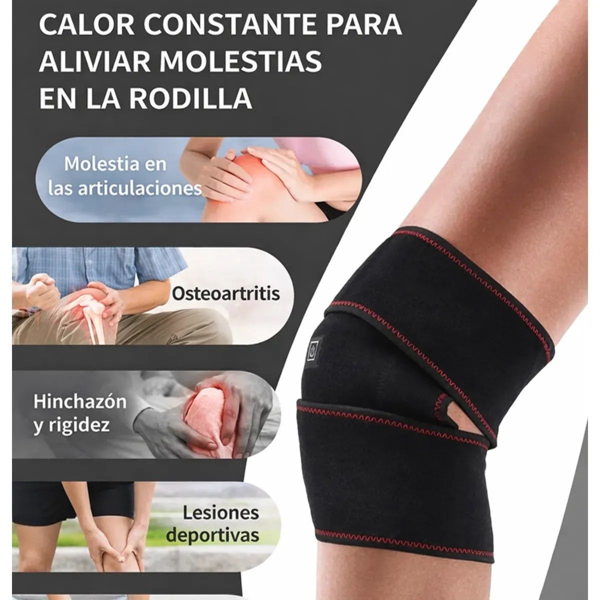 MOVI - RODILLERA CON 3 NIVELES DE CALOR