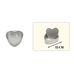 GENERICO - Molde corazón desmontable aluminio 15cm