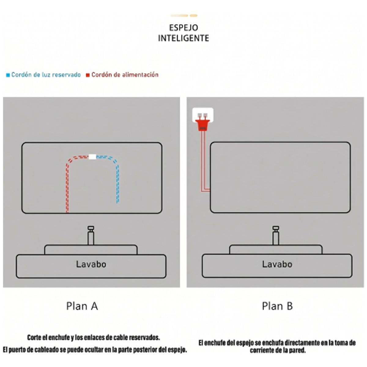 GENERICO - Espejo Baño LED Antivaho Inteligente