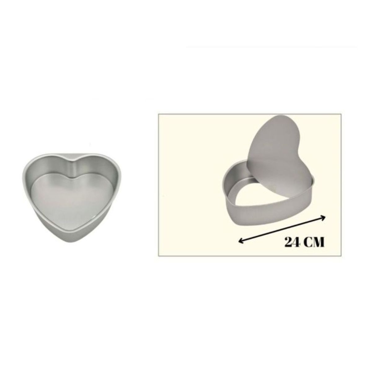 GENERICO - Molde corazón desmontable aluminio 19cm